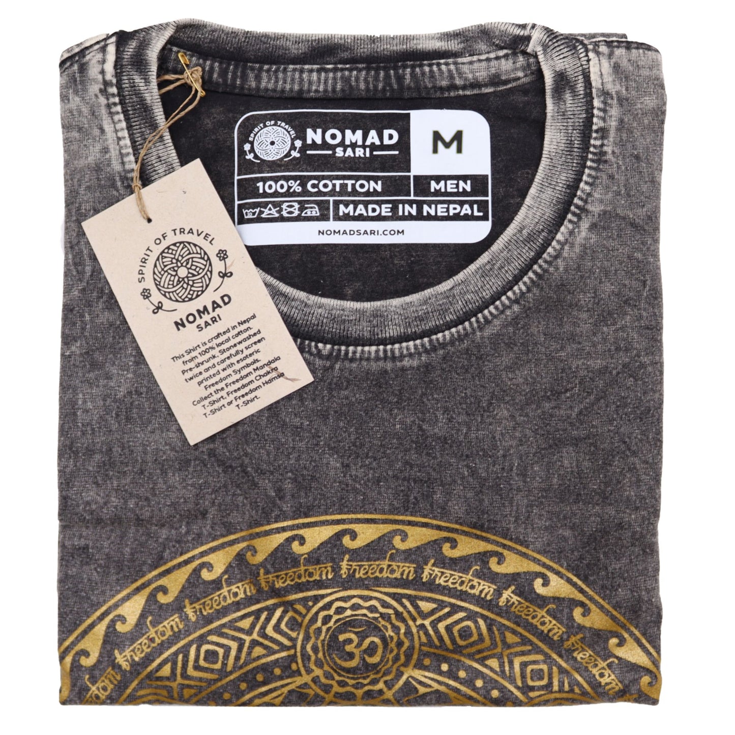 Chakra T-Shirt Dunkelgrau - Steingewaschen & Bewusst