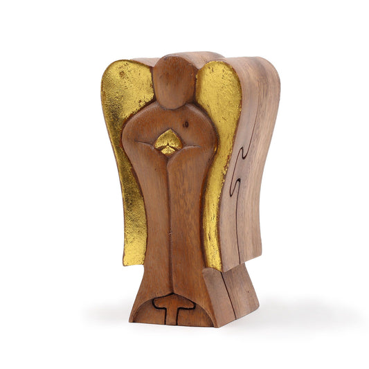 Hati-Hati Engel Magic Box 'Joy' – Schatulle aus Suarholz mit Geheimfach