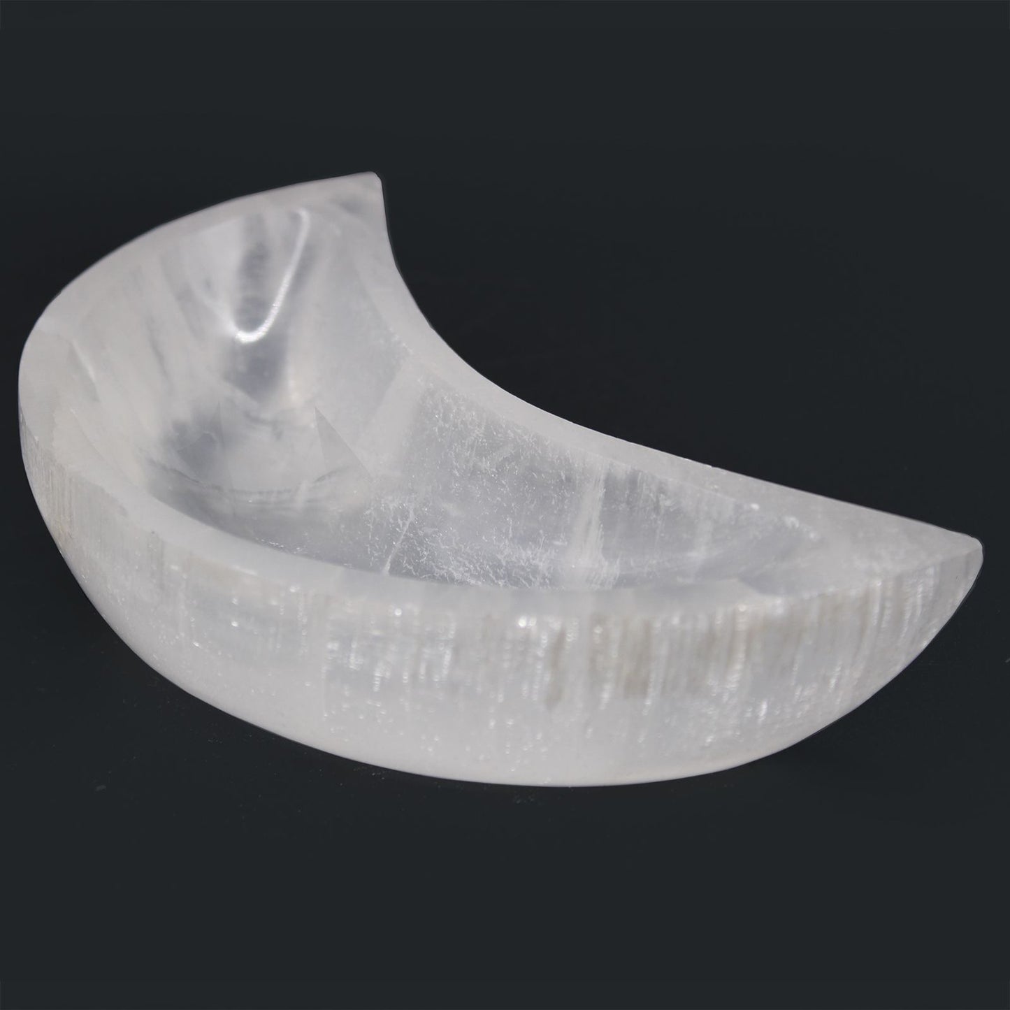 Selenitschale 'Mondlicht' - Handgeschliffene Naturschale, 15 cm
