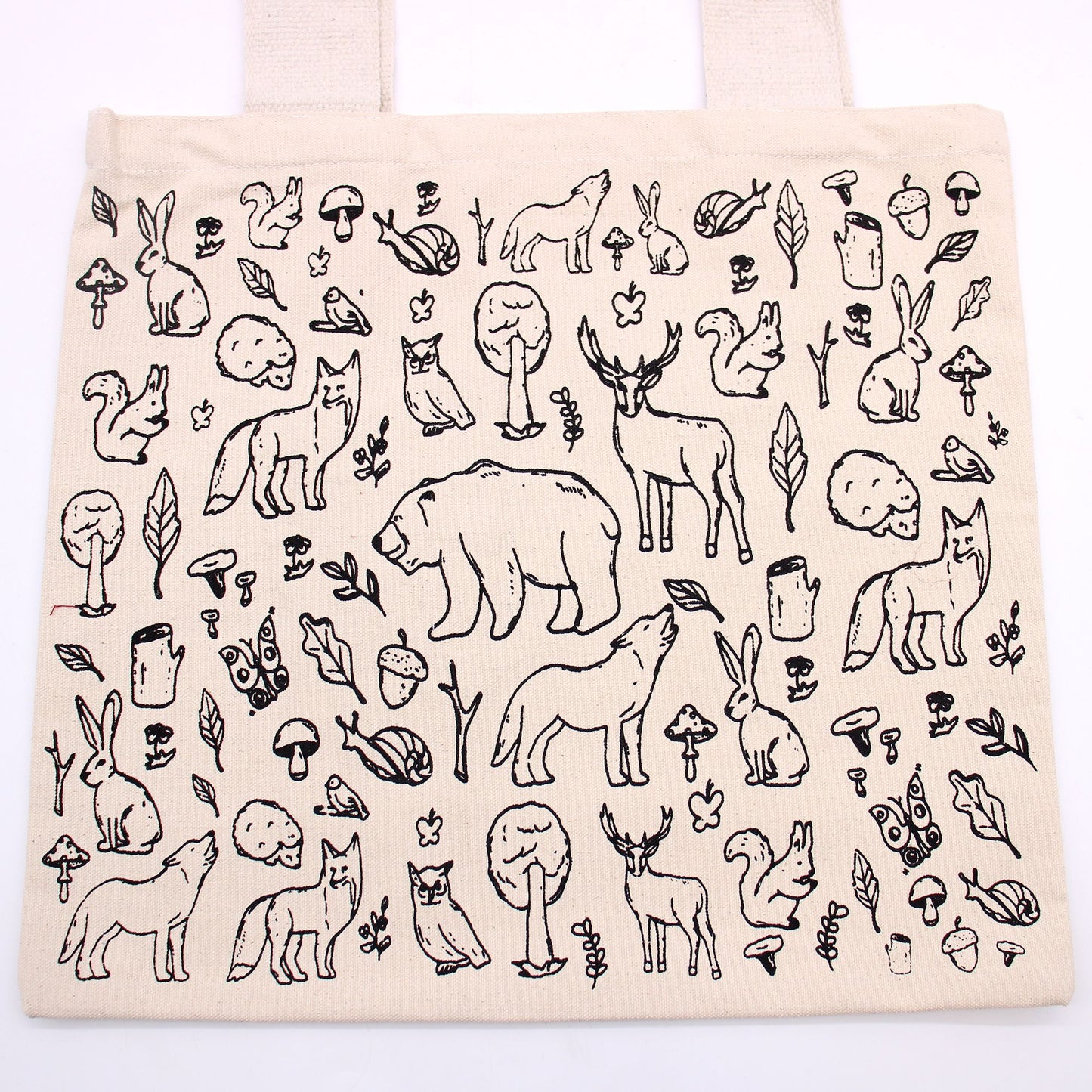 Große Baumwolltasche mit Waldmotiv – 38x42 cm, 10oz – Robust & Stilvoll