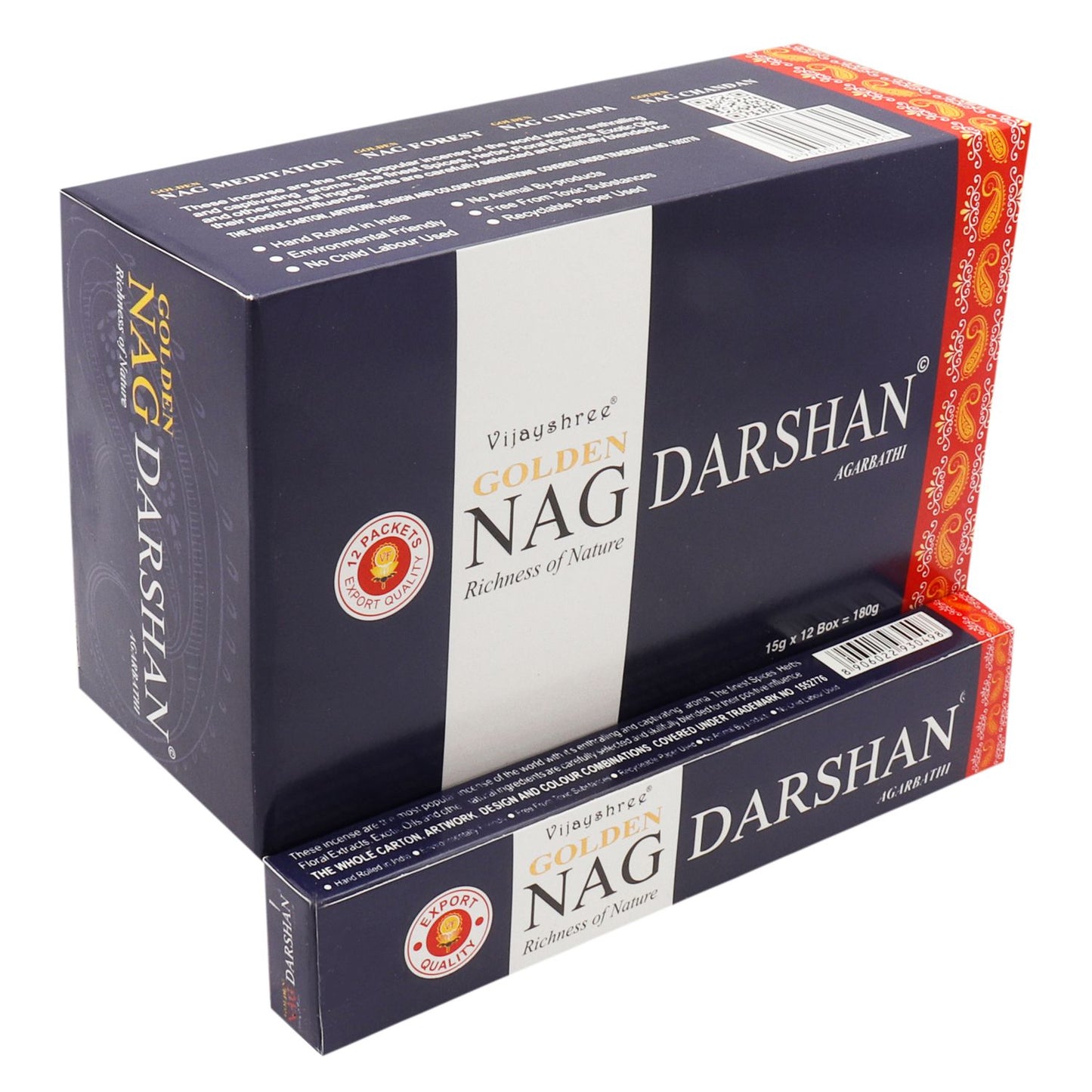 Golden Nag Premium Räucherstäbchen – Handgerollte Duftkomposition (15g)