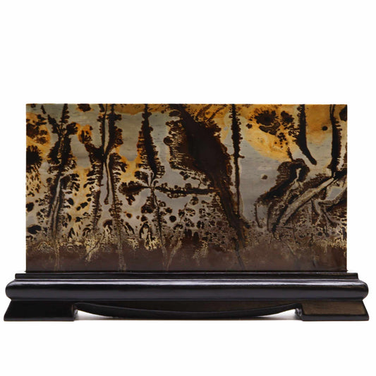 Naturgemälde-Stein 'Große Landschaft' – Mangankalkstein Unikat 15 x 25 cm