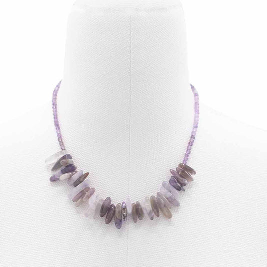 Amethyst Langstein Halskette – Spiritueller Schmuck in Violett