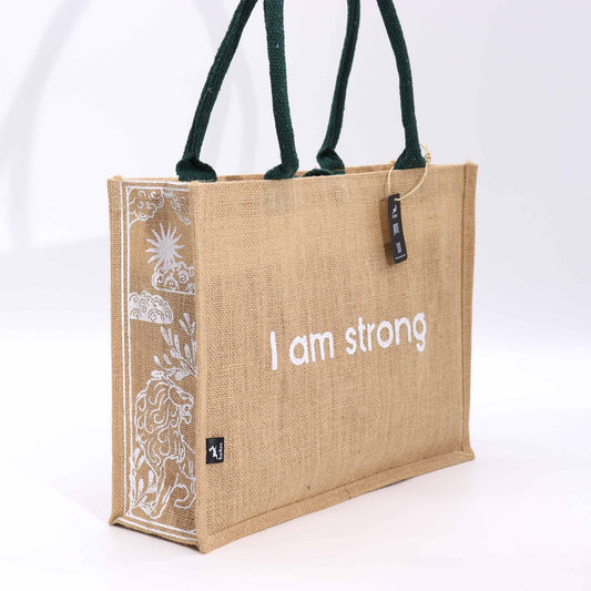Hop Hare Jute Shopper 'Ich bin stark' – Motivtasche für mehr Selbstvertrauen