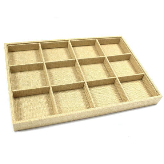 Präsentationsschale mit 12 Fächern im natürlichen Rattan-Design