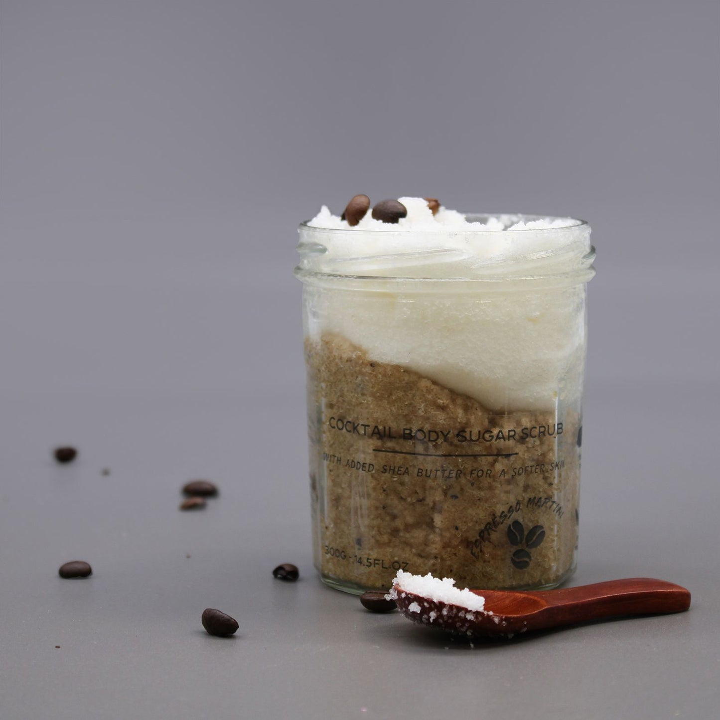 Espresso Martini Körperpeeling mit Zucker & Sheabutter (300g)