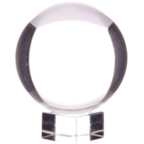 Kristallkugel der Klarsicht 200 mm – Handgefertigte Kugel aus optischem Glas mit edlem Sockel