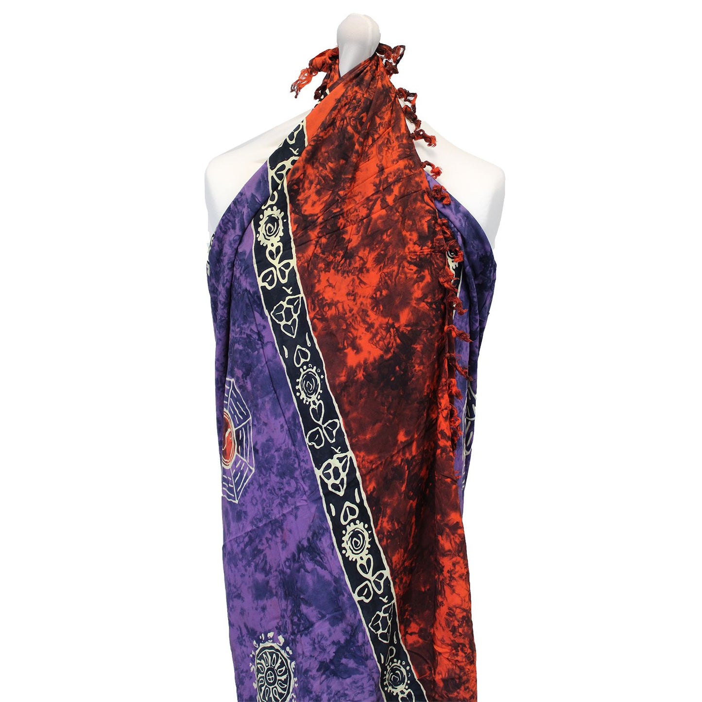 Sarong-Set 'Keltische Harmonie' (4 Stück) – Yin-Yang Design in leuchtenden Farben