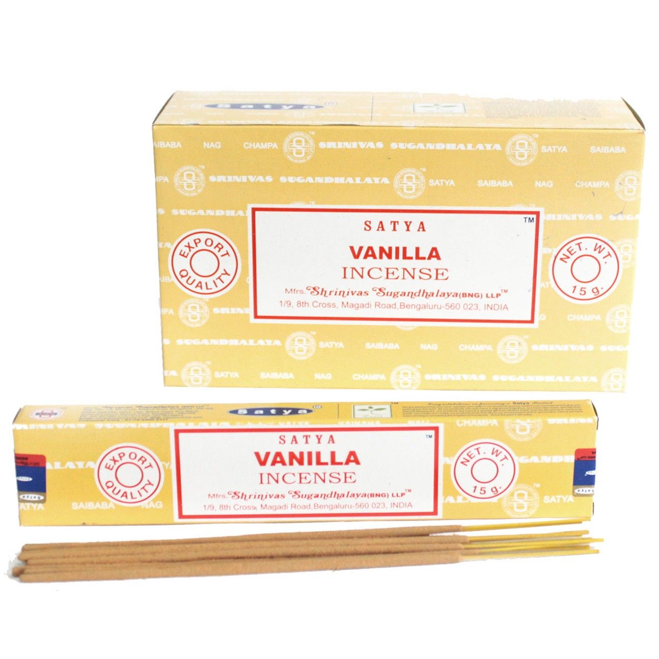 Satya Räucherstäbchen Vanille - 15 Stück, handgerollt