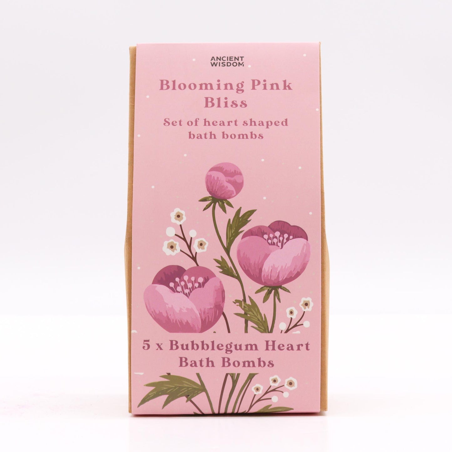 Herzförmiges Badebomben-Set 'Blühendes Rosa' - 5 Stück im Geschenkset