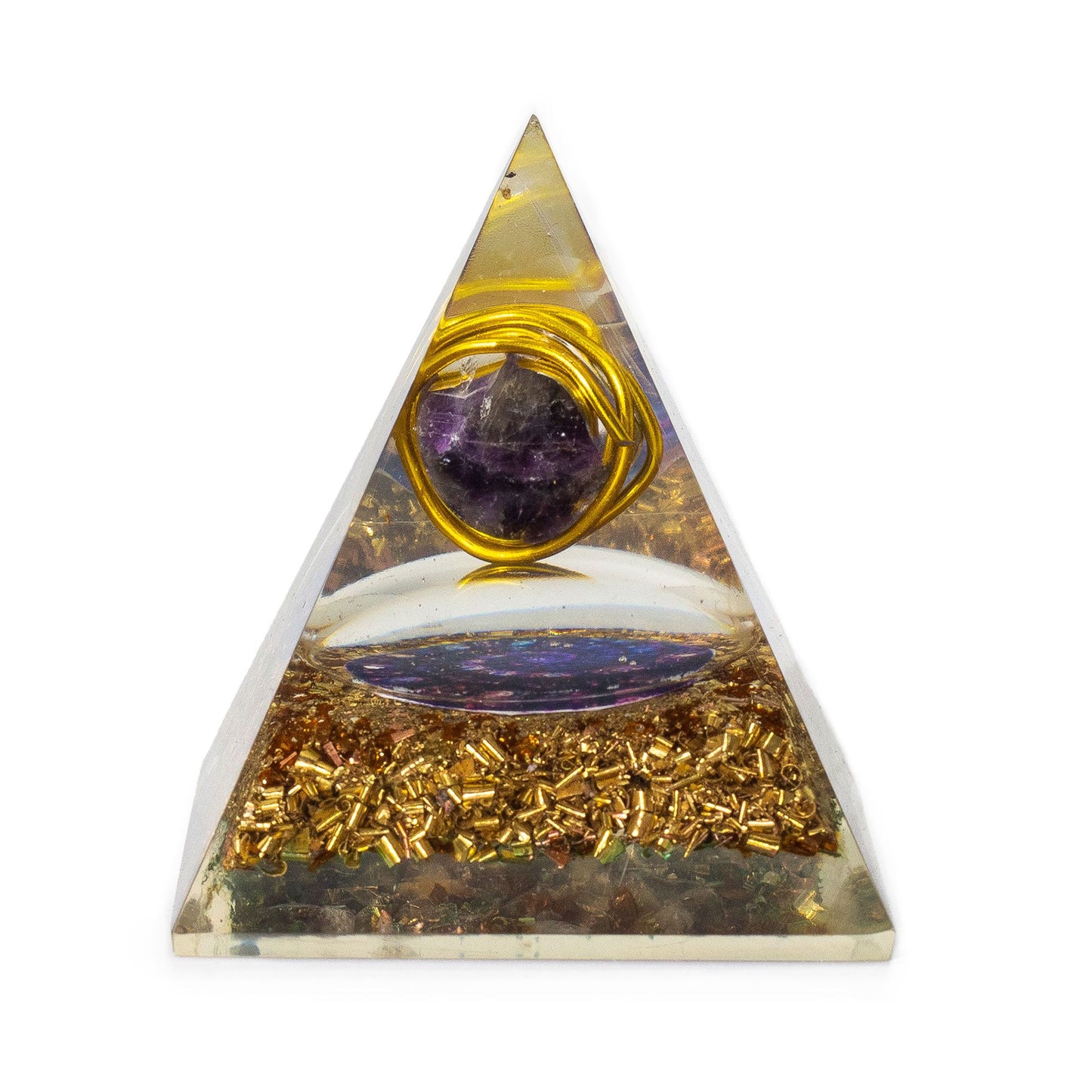 Orgonit-Pyramide 'Harmonie' mit Amethyst und Kupfer – Handgefertigt