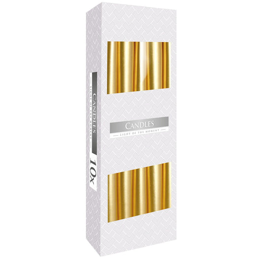 Konische Kerze in Gold – Lange Brenndauer, elegante Ausstrahlung