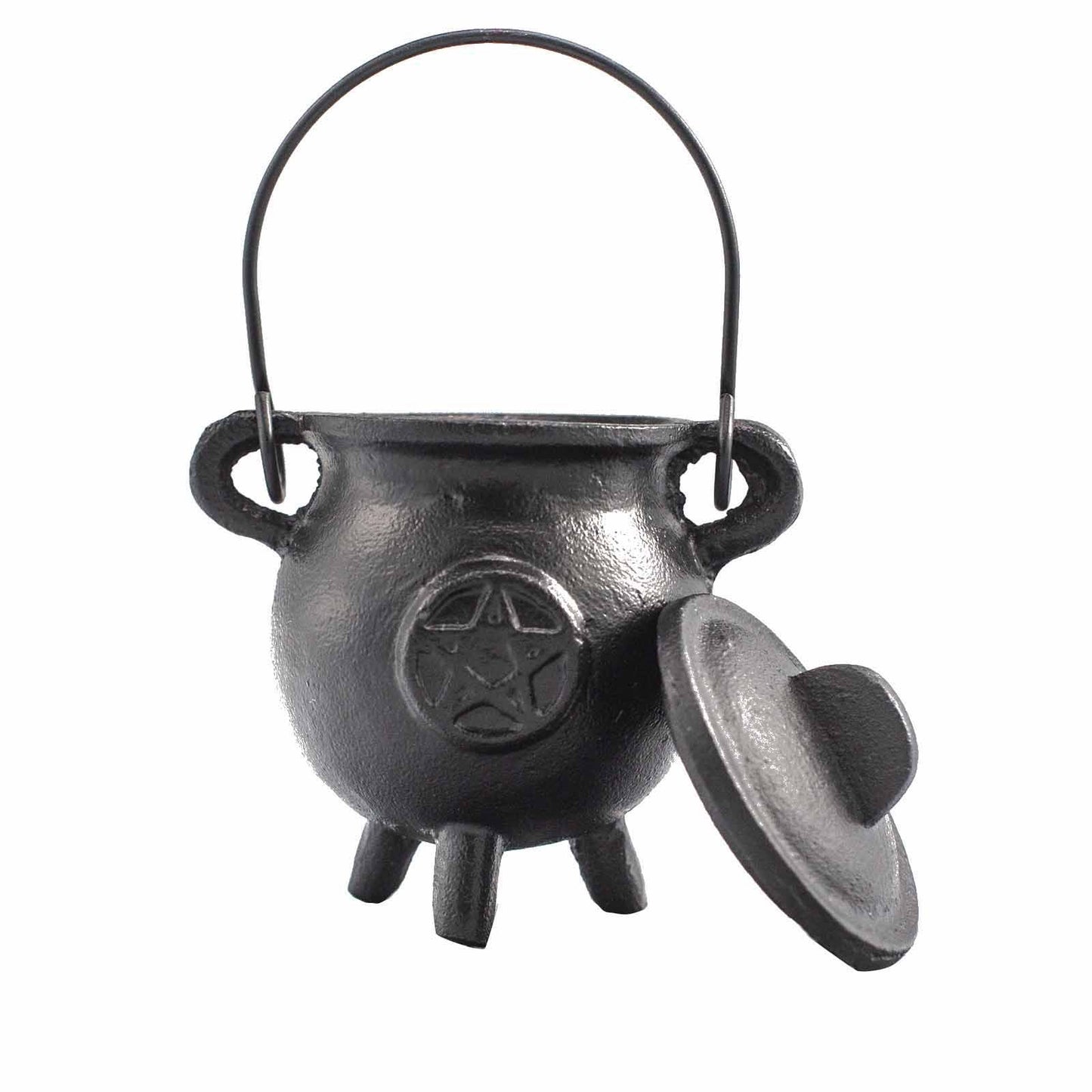 Gusseisen-Kessel mit Pentagramm-Gravur – 6,5 x 13 cm für Rituale