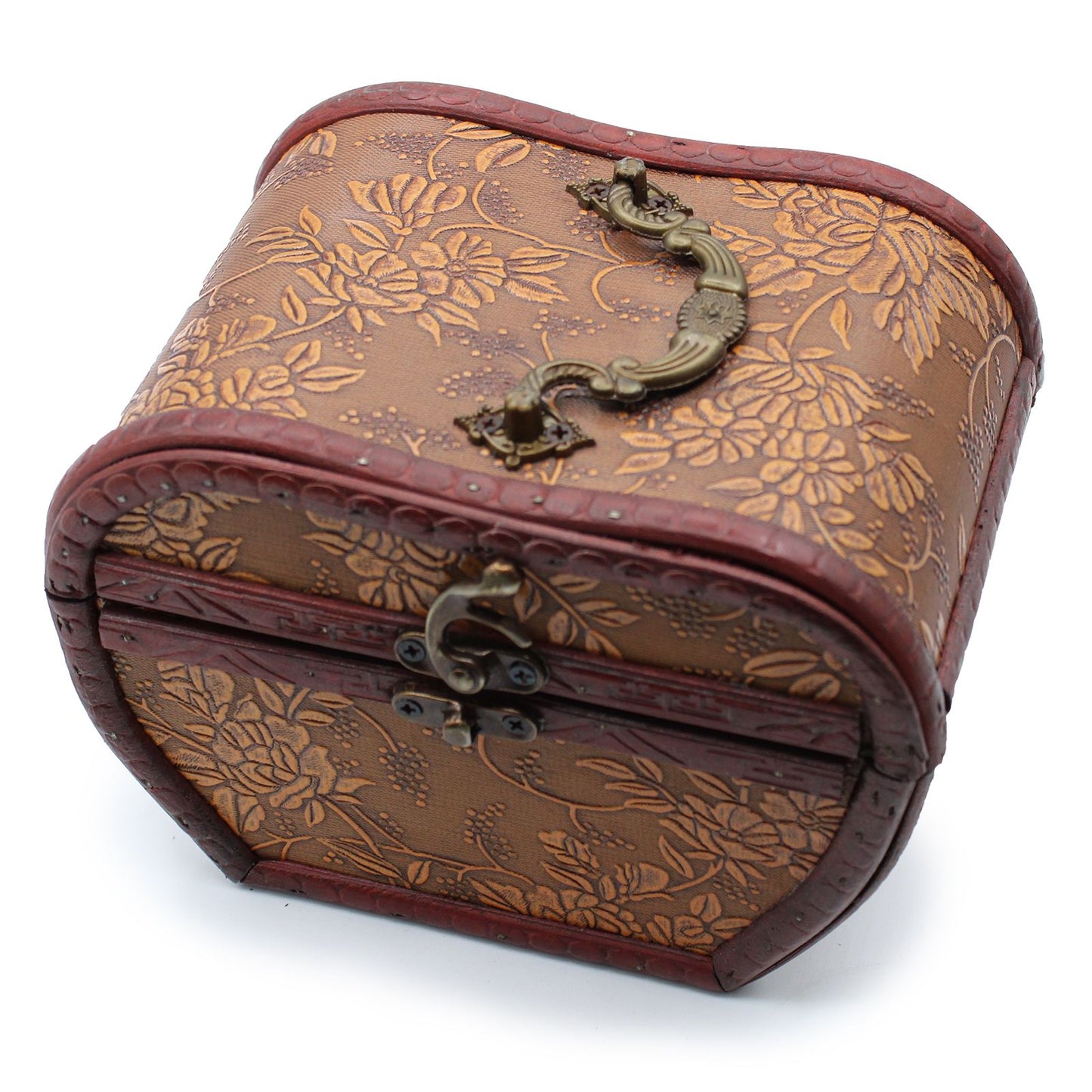 Vintage Schmuckbox mit Apfel-Dekor im Kolonialdesign