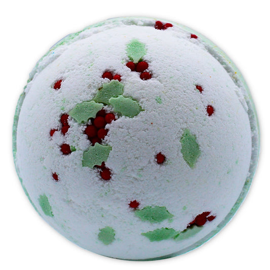Festliche Badebombe Holly Berry & Mistel – Weihnachtlicher Duft
