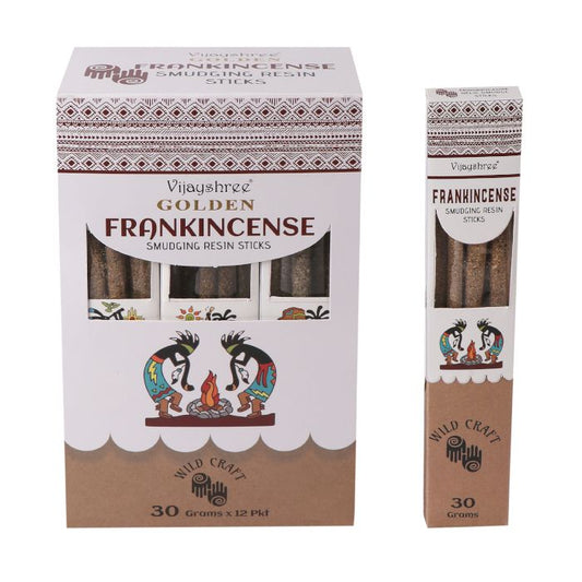 Gold-Weihrauch Räucherstäbchen Set – 6 Stück aus reinem Harz