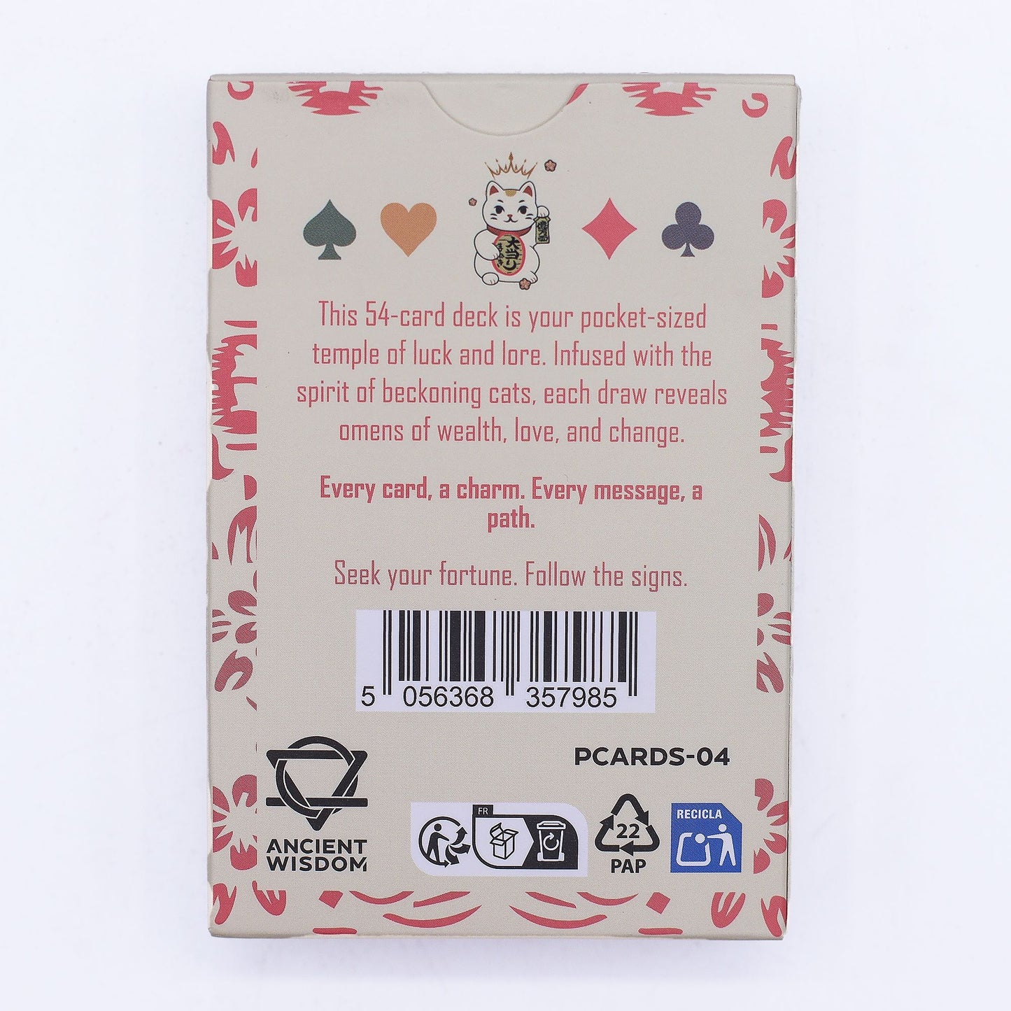 Maneki Neko Orakel- und Spielkarten – 54-teiliges Glückskatzen-Deck