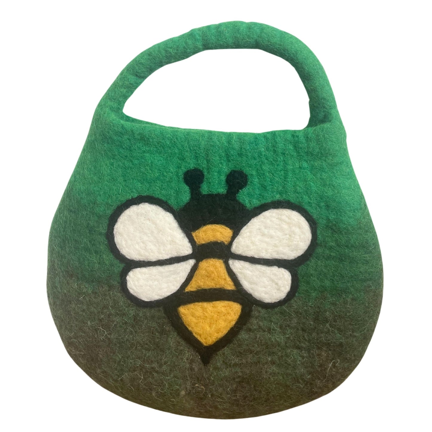 Filztasche 'Garden Greens' mit Bienenmotiv und Magnetverschluss