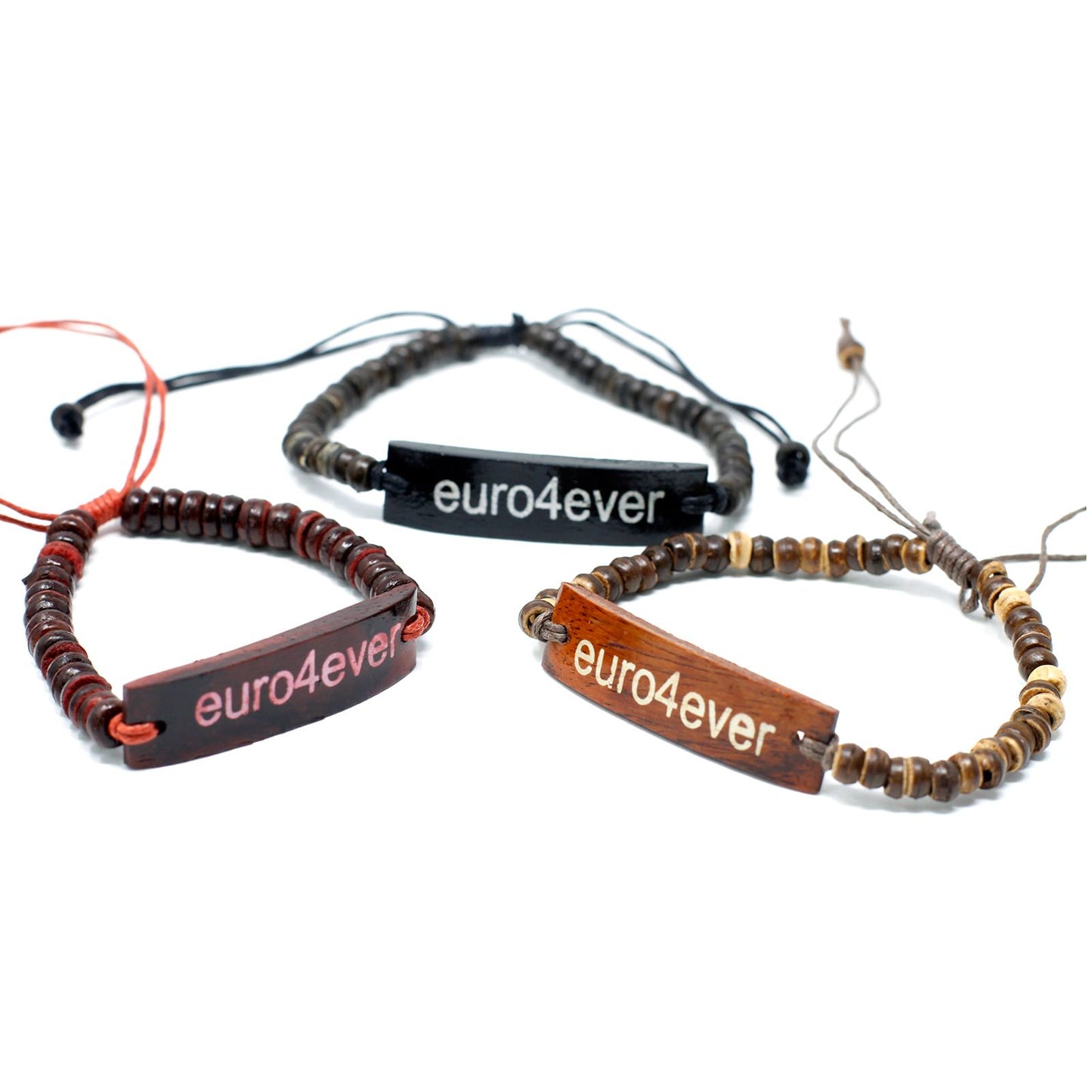 Bali Kokosholz Armband mit motivierendem Spruch – Dehnbares Natur-Accessoire