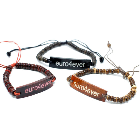 Bali Kokosholz Armband mit motivierendem Spruch – Dehnbares Natur-Accessoire