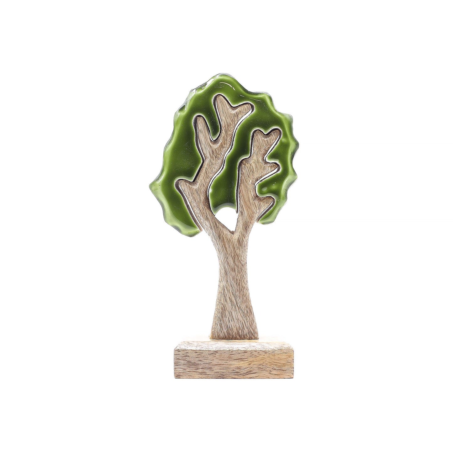 3D Baum-Dekoration aus Mango-Holz – Handgefertigtes Natur-Ornament
