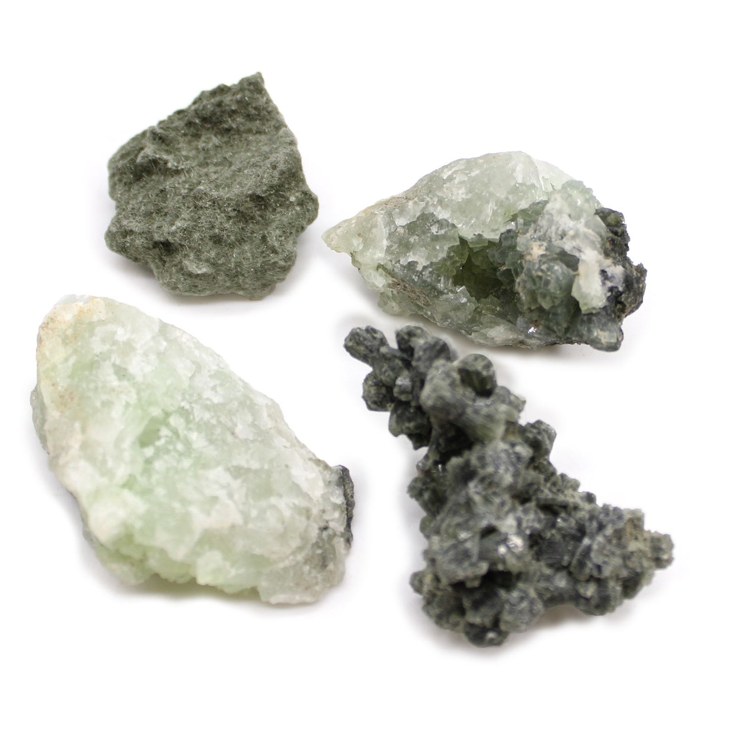 Prehnit-Kollektion (ca. 100 Steine) – Handverlesene Mineralien in Grün-Gelb