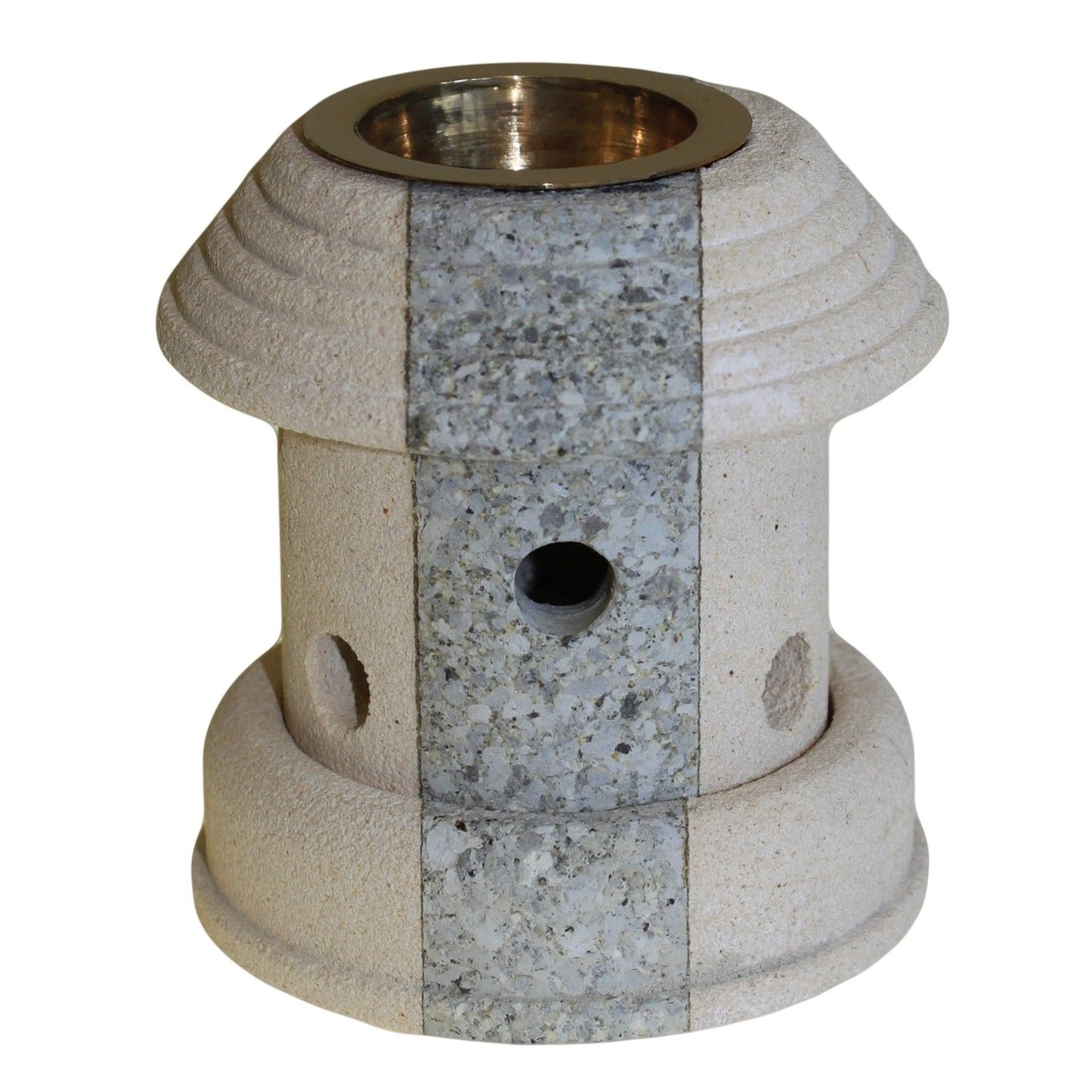 Handgeschnitzte Sandstein-Duftlampe mit Messing - 10 einzigartige Designvarianten