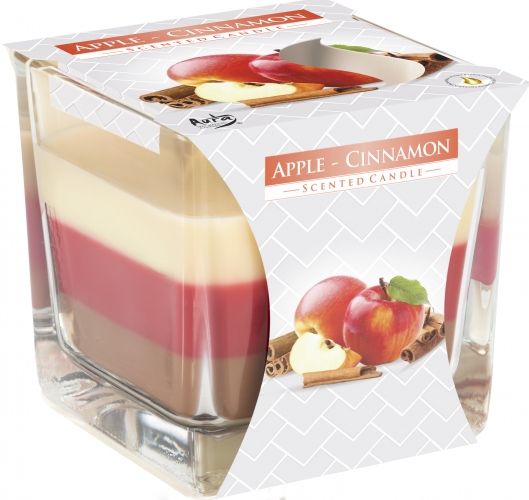 Duftkerze 'Regenbogen-Flammenglanz' - Apfel & Zimt im Glas