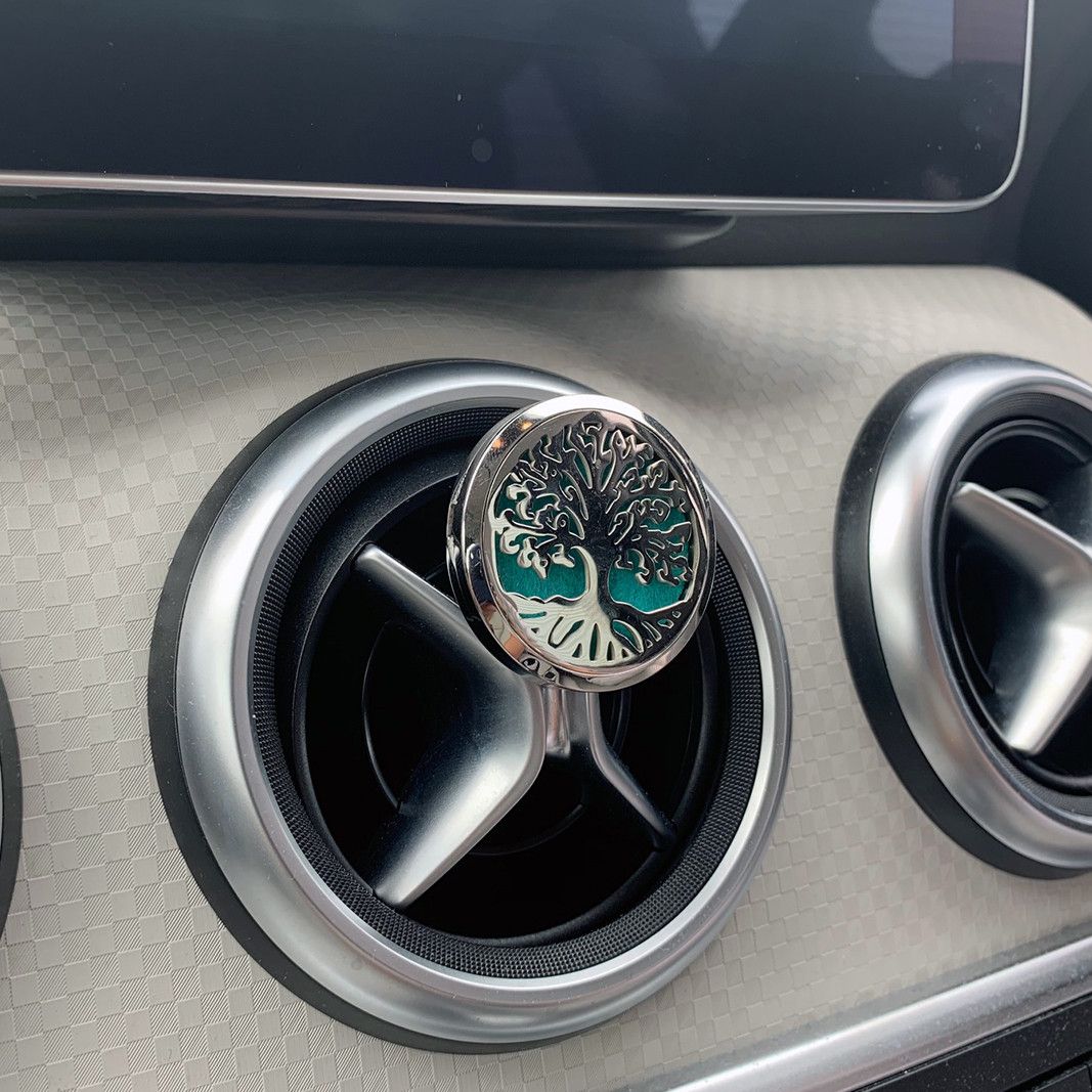 Lotus Buddha Auto-Duftset – 10 wiederverwendbare Filzpads aus Edelstahl