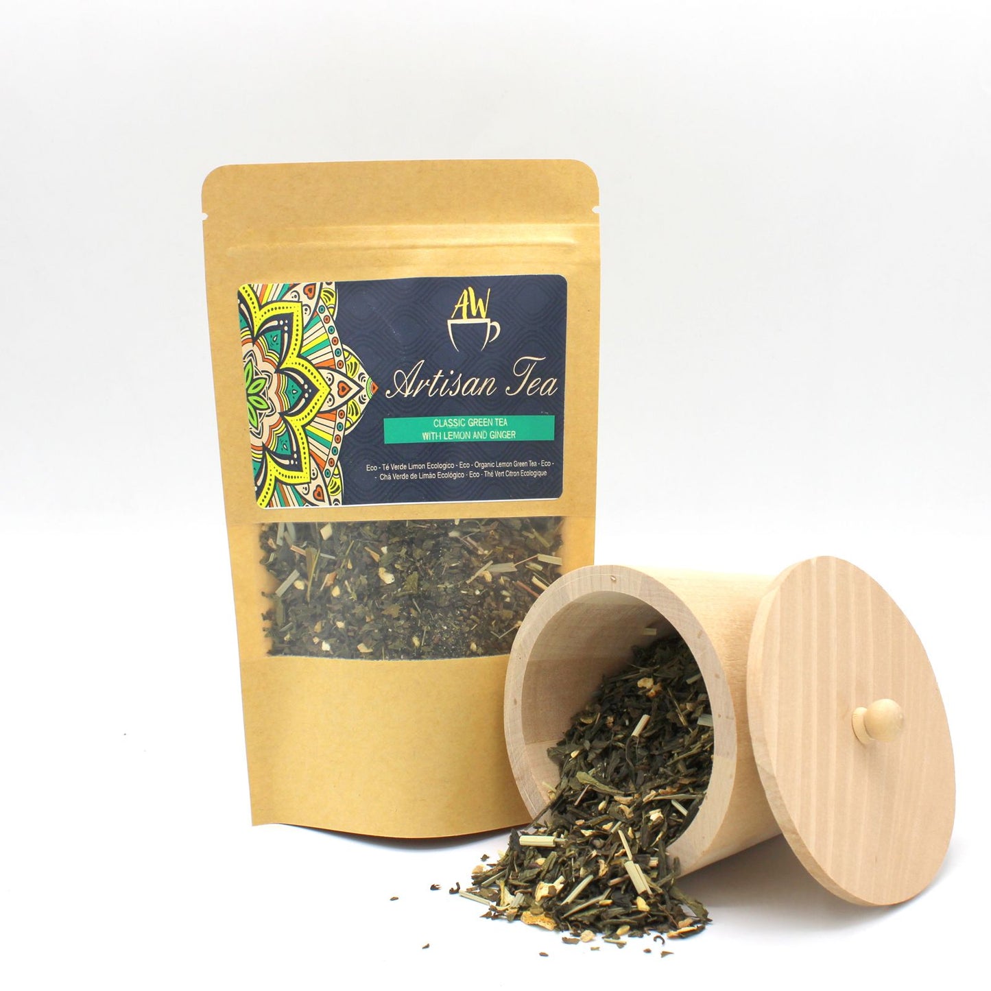 Bio Sencha Grüntee mit Ingwer & Zitrone – 50g Beutel