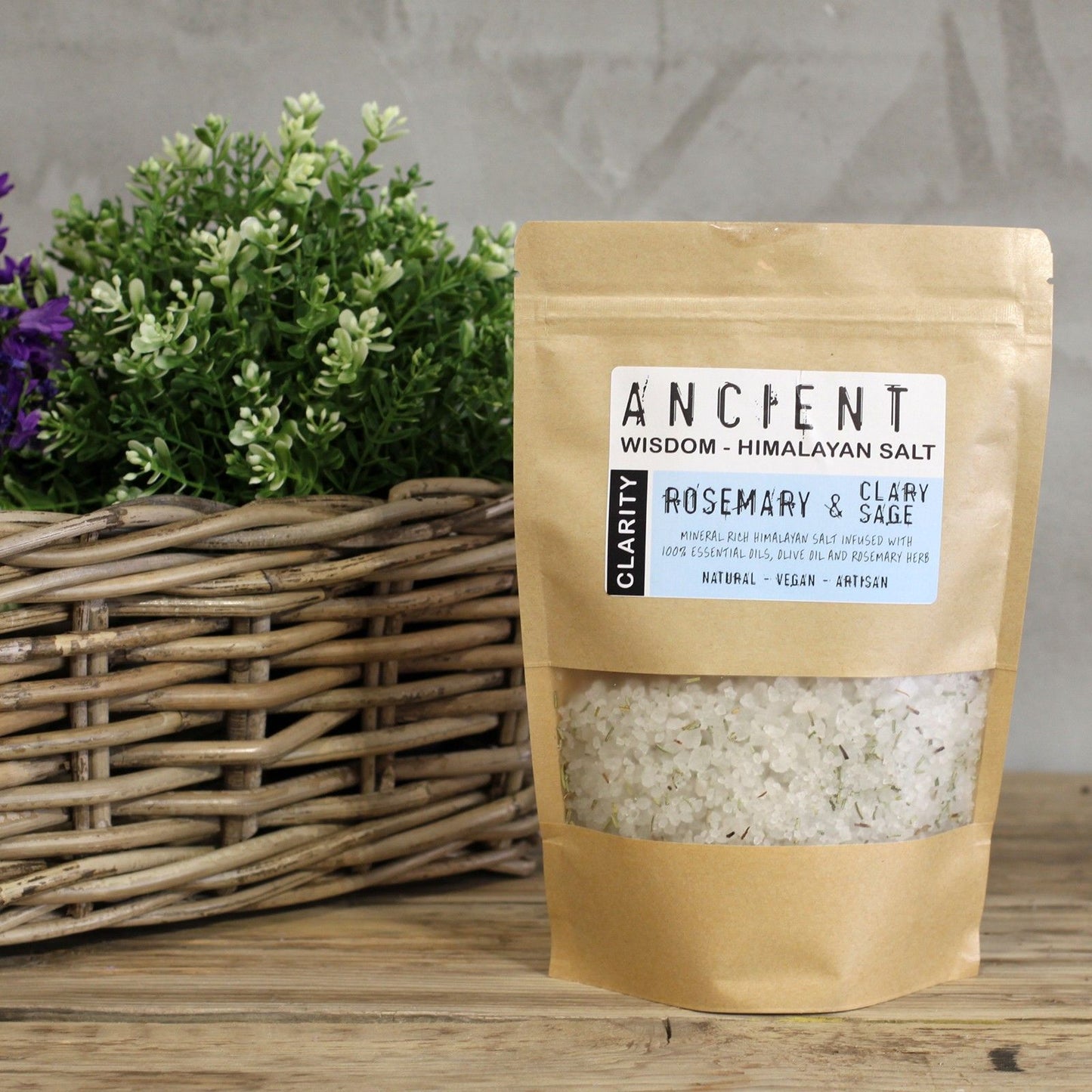 Himalaya-Badesalz Kristallklar mit Rosmarin & Muskatellersalbei – 500g