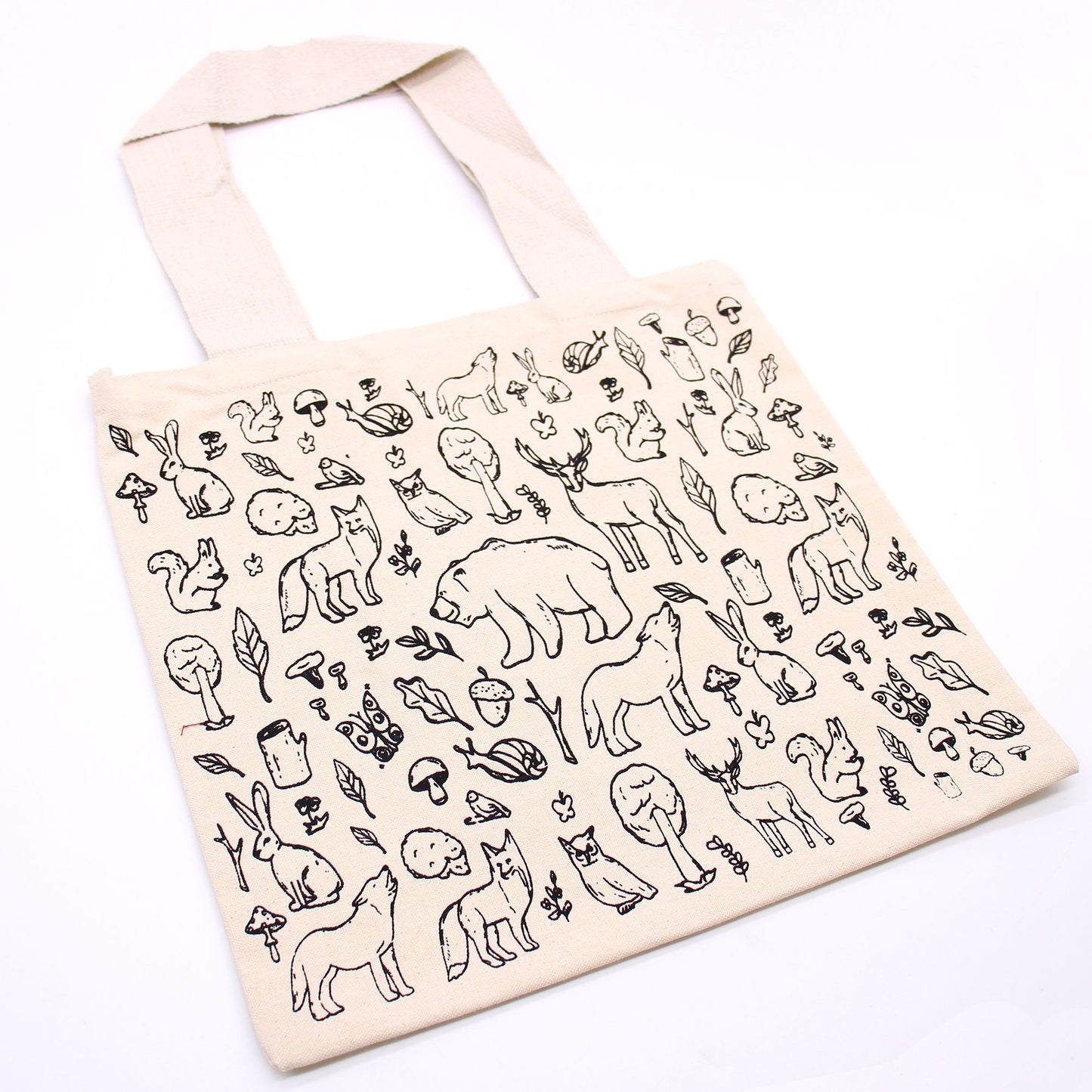 Große Baumwolltasche mit Waldmotiv – 38x42 cm, 10oz – Robust & Stilvoll