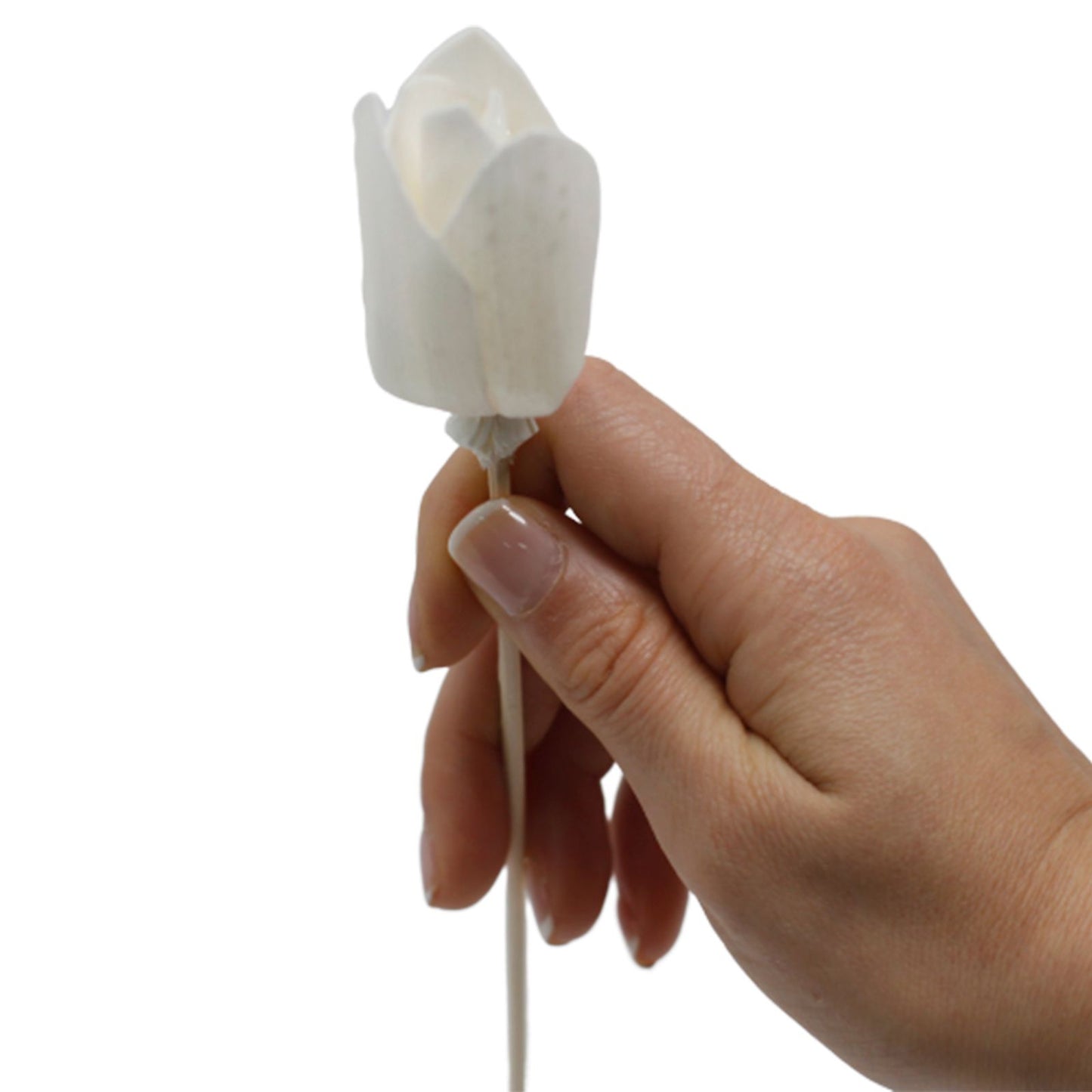 Natürliche Duftblüte Tulpe aus Solaholz mit Bambusstab