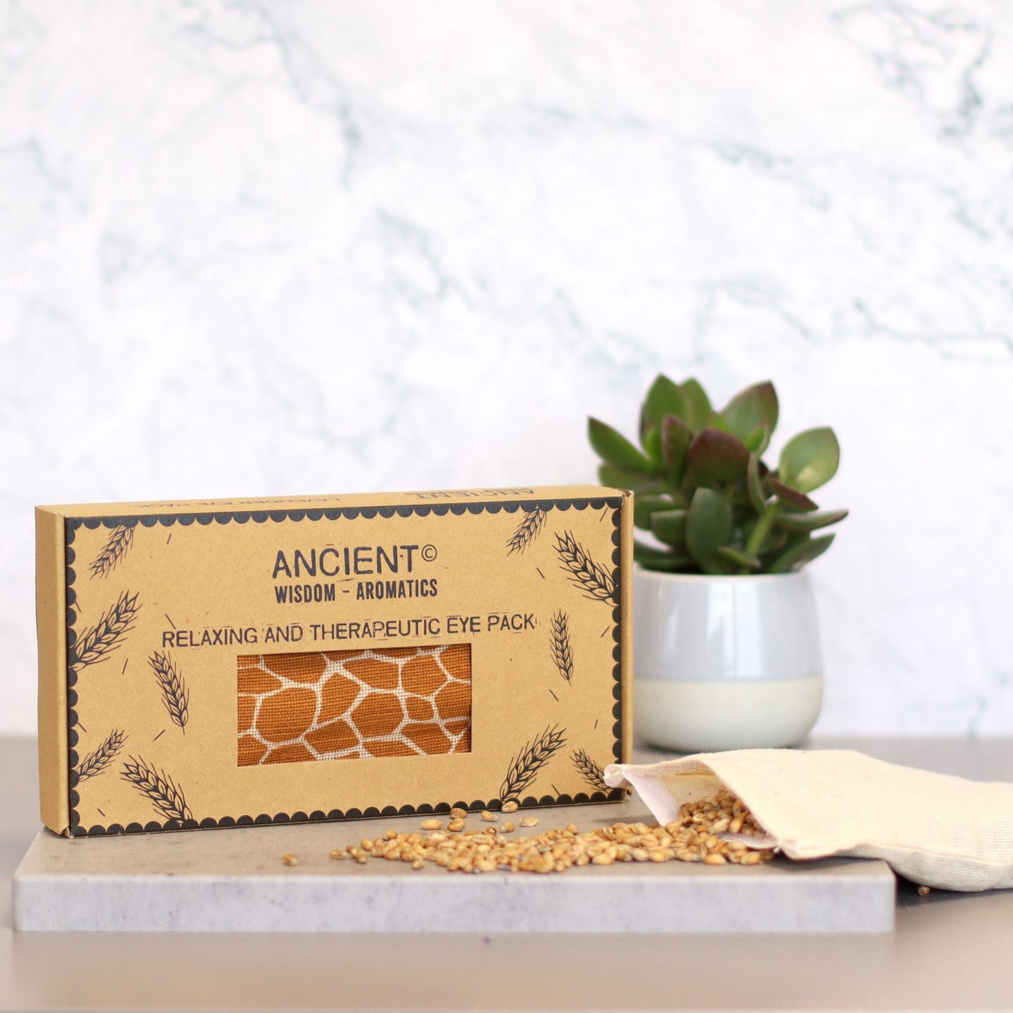 Lavendel Augenmaske mit Weizenfüllung – Madagaskar Giraffe Design in Geschenkbox