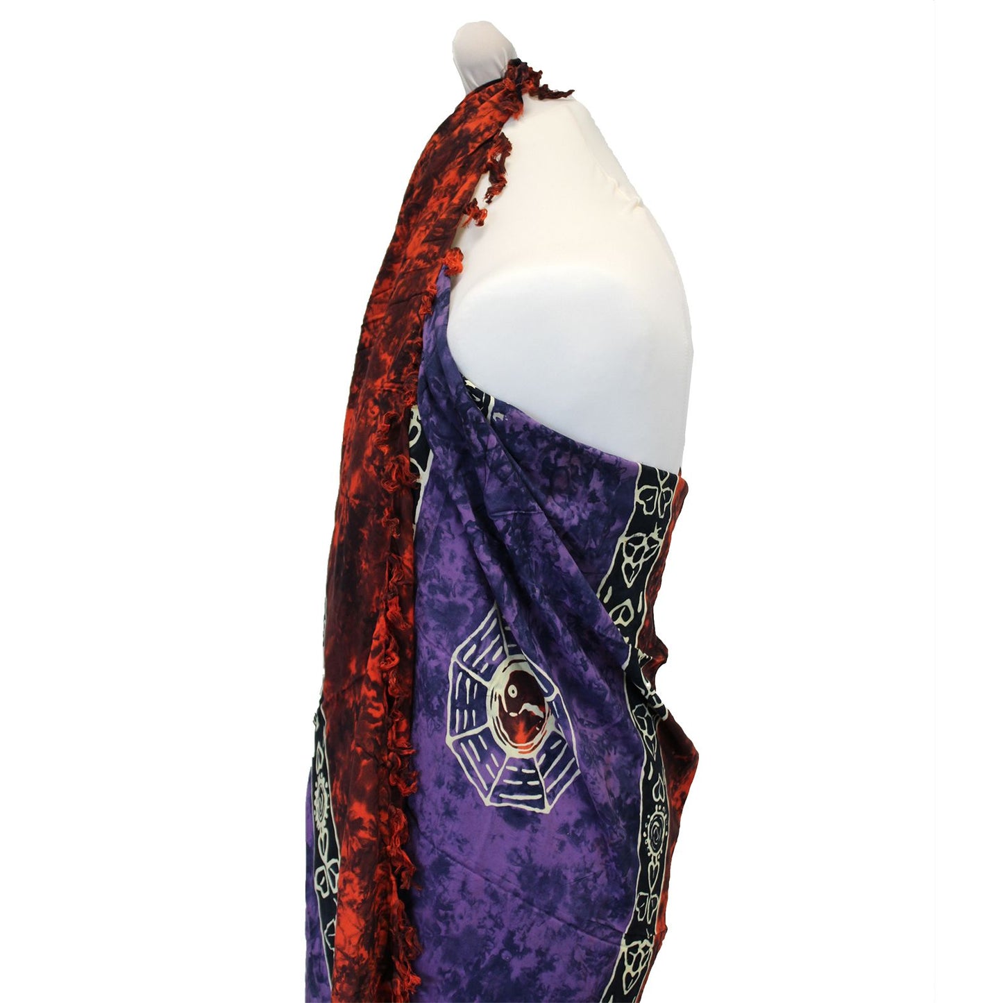 Sarong-Set 'Keltische Harmonie' (4 Stück) – Yin-Yang Design in leuchtenden Farben