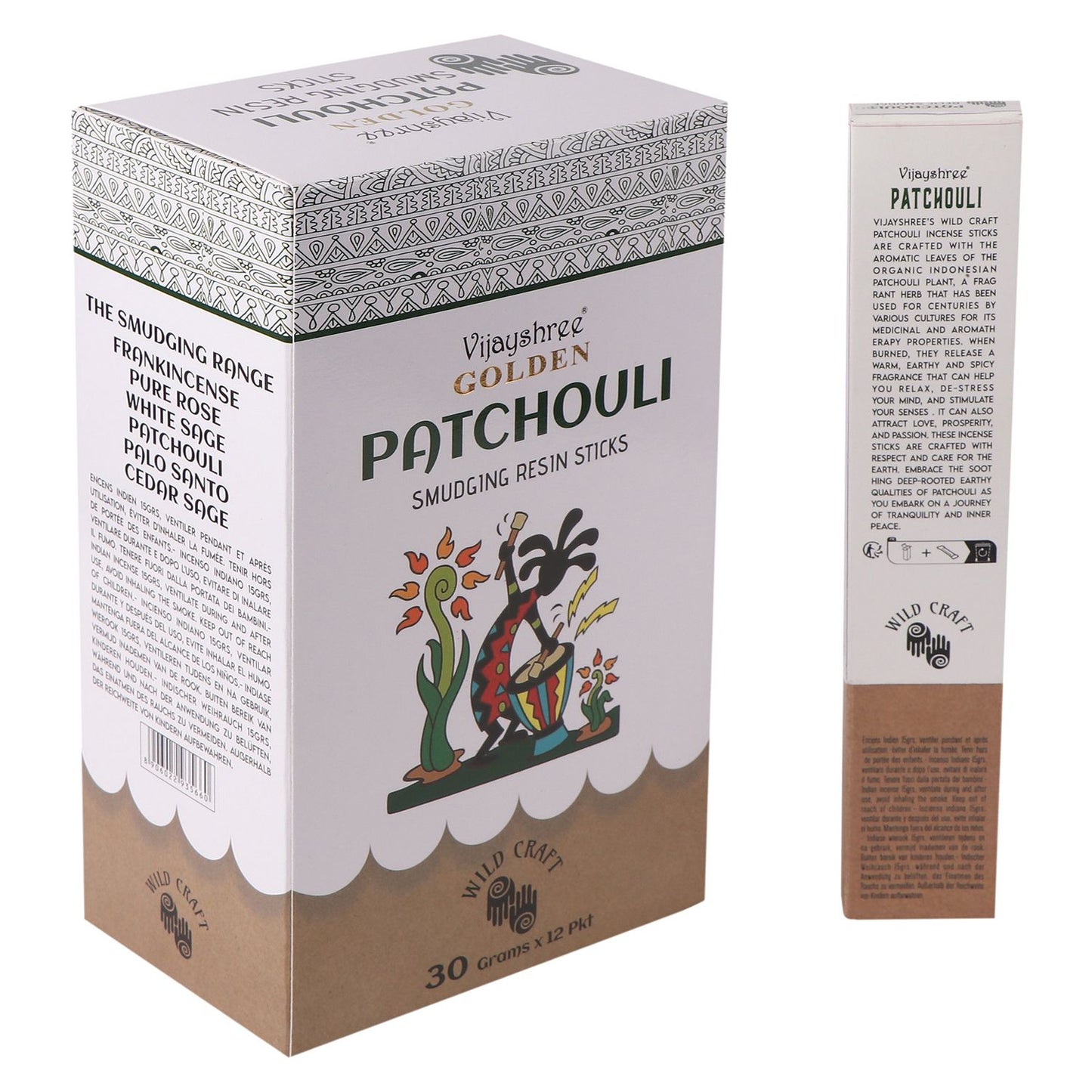 Räucherstäbchen aus reinem Patchouli-Harz - 6 Stück im Set (30g)