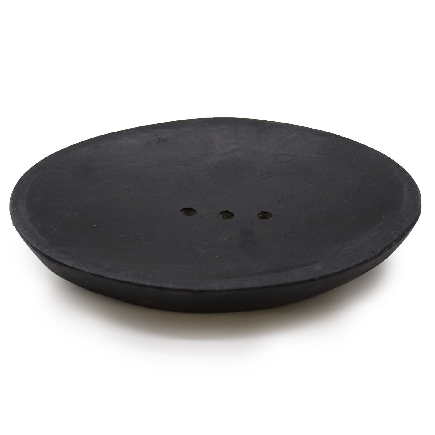 Seifenschale Oval aus schwarzem Marmor und Flussstein