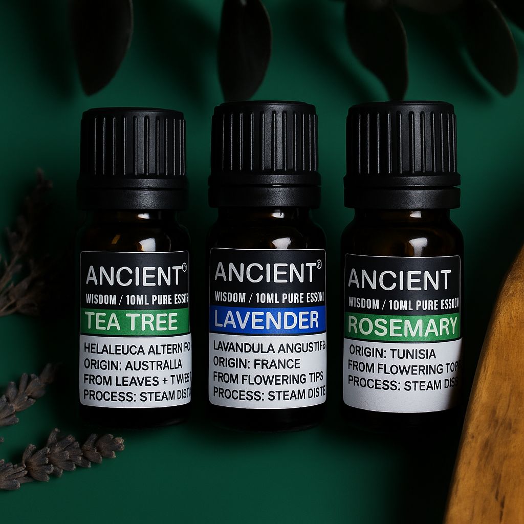 Ätherisches Öl-Set Lavendel, Teebaum & Rosmarin – 3x10ml für Wohlbefinden