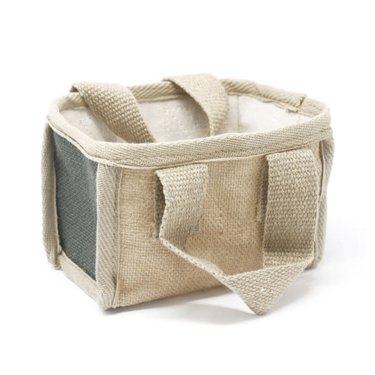 Kompaktkorb aus Jute & Baumwolle in Anthrazit – 16x10x12 cm