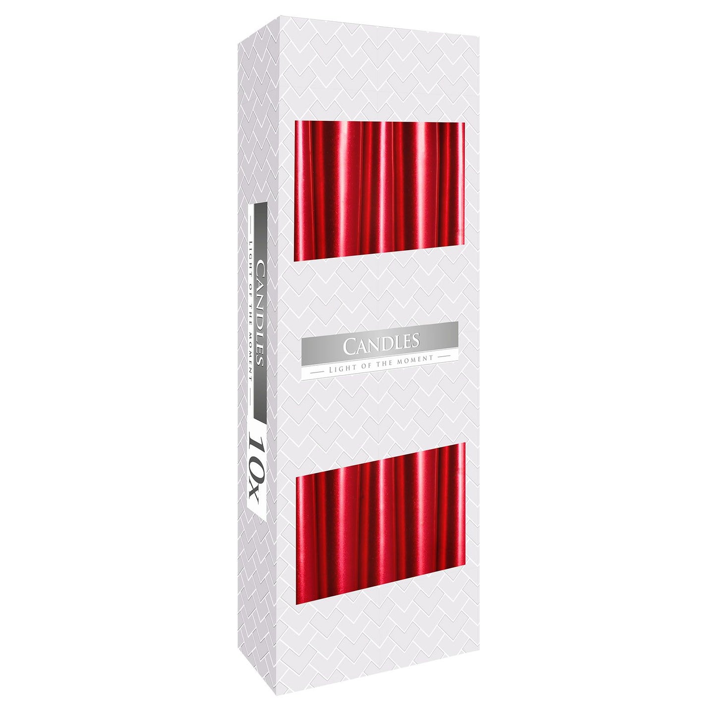 Konische Kerze in Rot mit Metallic-Glanz - 7h Brenndauer