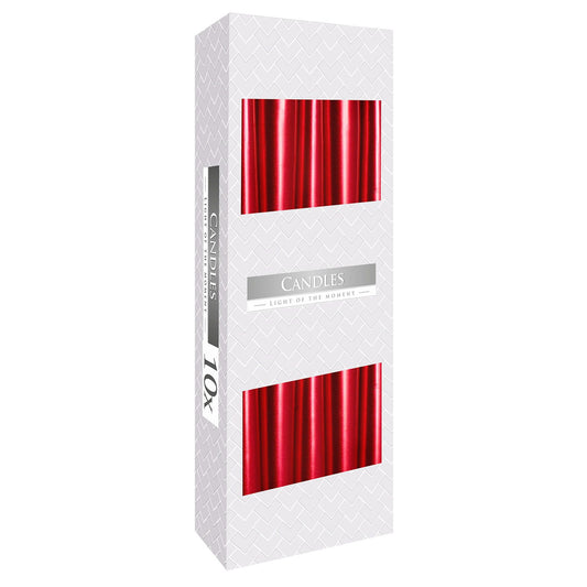 Konische Kerze in Rot mit Metallic-Glanz - 7h Brenndauer
