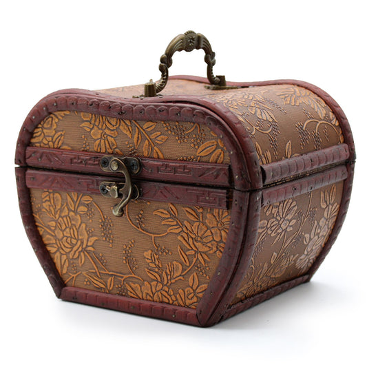 Vintage Schmuckbox mit Apfel-Dekor im Kolonialdesign