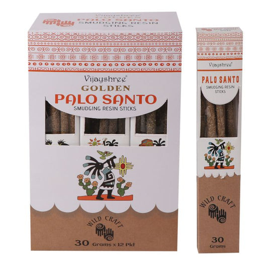 Premium Palo Santo Räucherstäbchen Set – 6 goldene Harzstäbchen (30g)