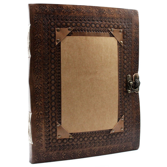 Exklusives Gästebuch aus Leder, 25x32,5 cm, 200 Seiten - Personalisierbar