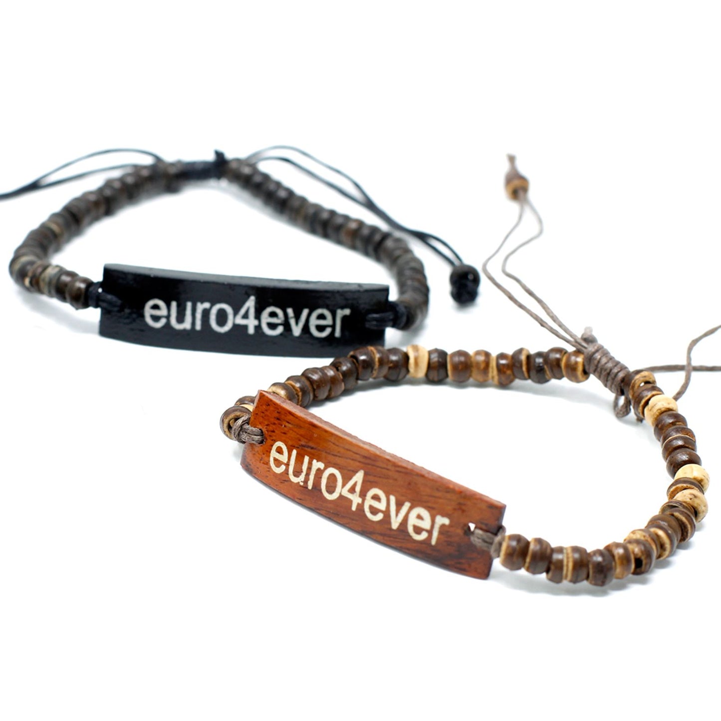 Bali Kokosholz Armband mit motivierendem Spruch – Dehnbares Natur-Accessoire