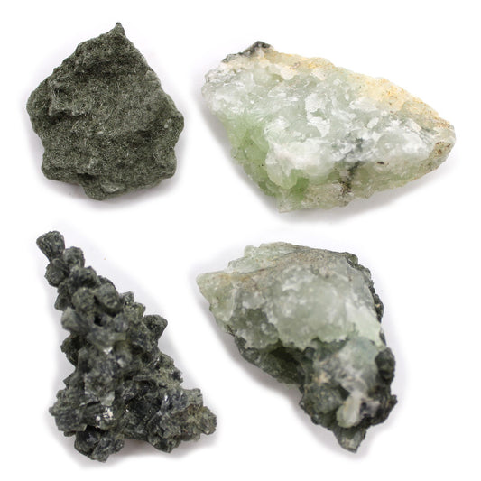 Prehnit-Kollektion (ca. 100 Steine) – Handverlesene Mineralien in Grün-Gelb