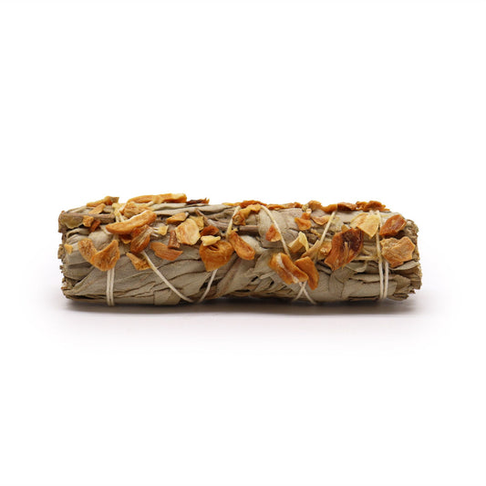 Räucherbündel Weißer Salbei mit Knoblauch – Handgebunden für energetische Reinigung