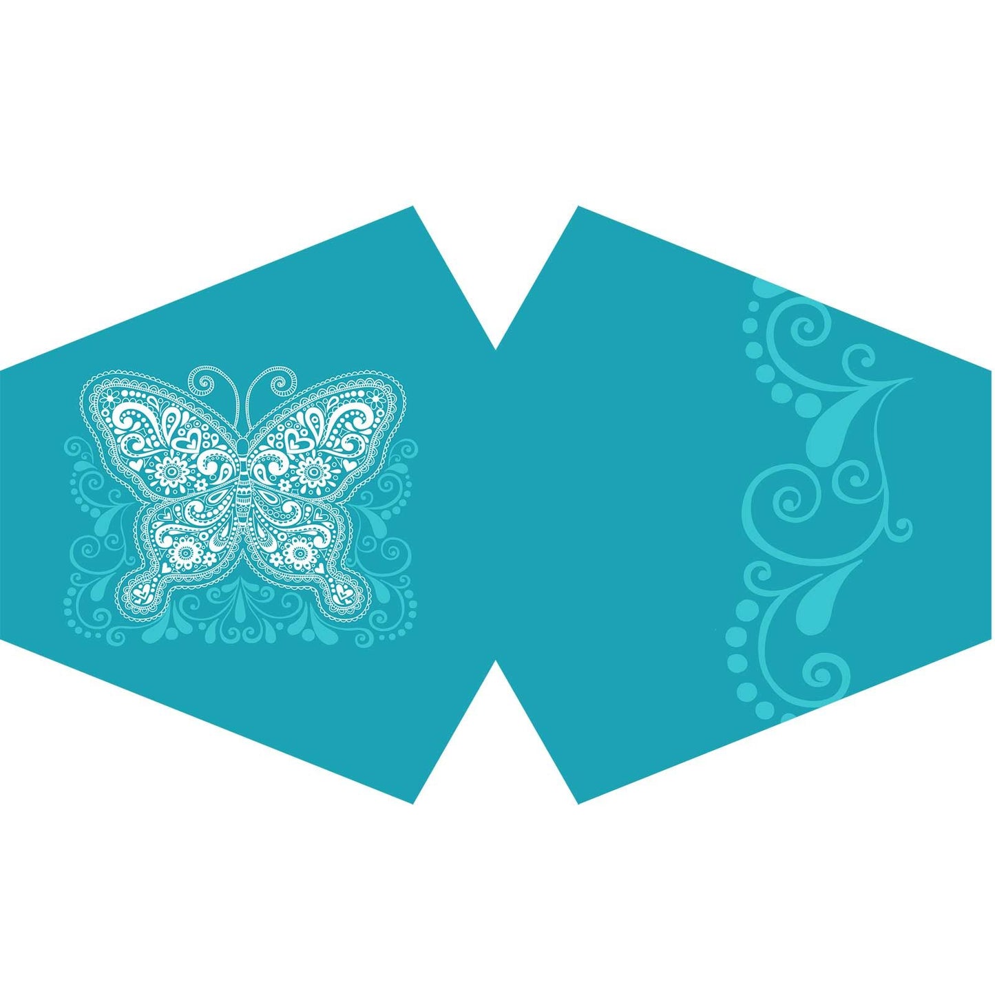 Modische Gesichtsmaske Blue Butterfly – Wiederverwendbar mit Filtertasche