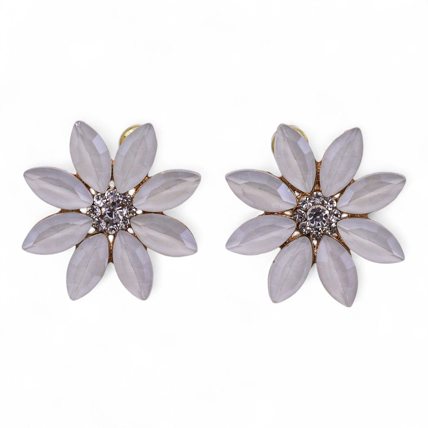 Blüten-Ohrringe mit Vintage-Glasperlen und Edelstahl