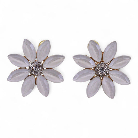 Blüten-Ohrringe mit Vintage-Glasperlen und Edelstahl